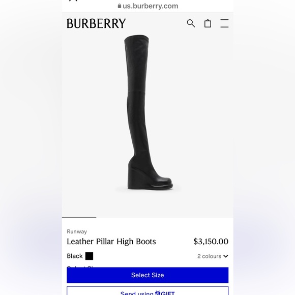 NWT RARE RUNWAY AUTHENTIC BURBERRY THIGH HIGH BLACK LEATHER BOOTS - Picture 14 of 14